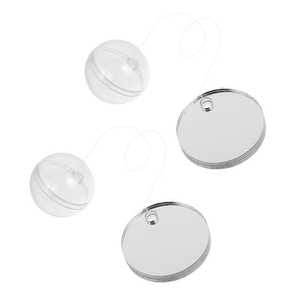 Aquarium Mirror Betta Fish Training 2Pcs Dual-Sided Accessories Floating Ball Interaction