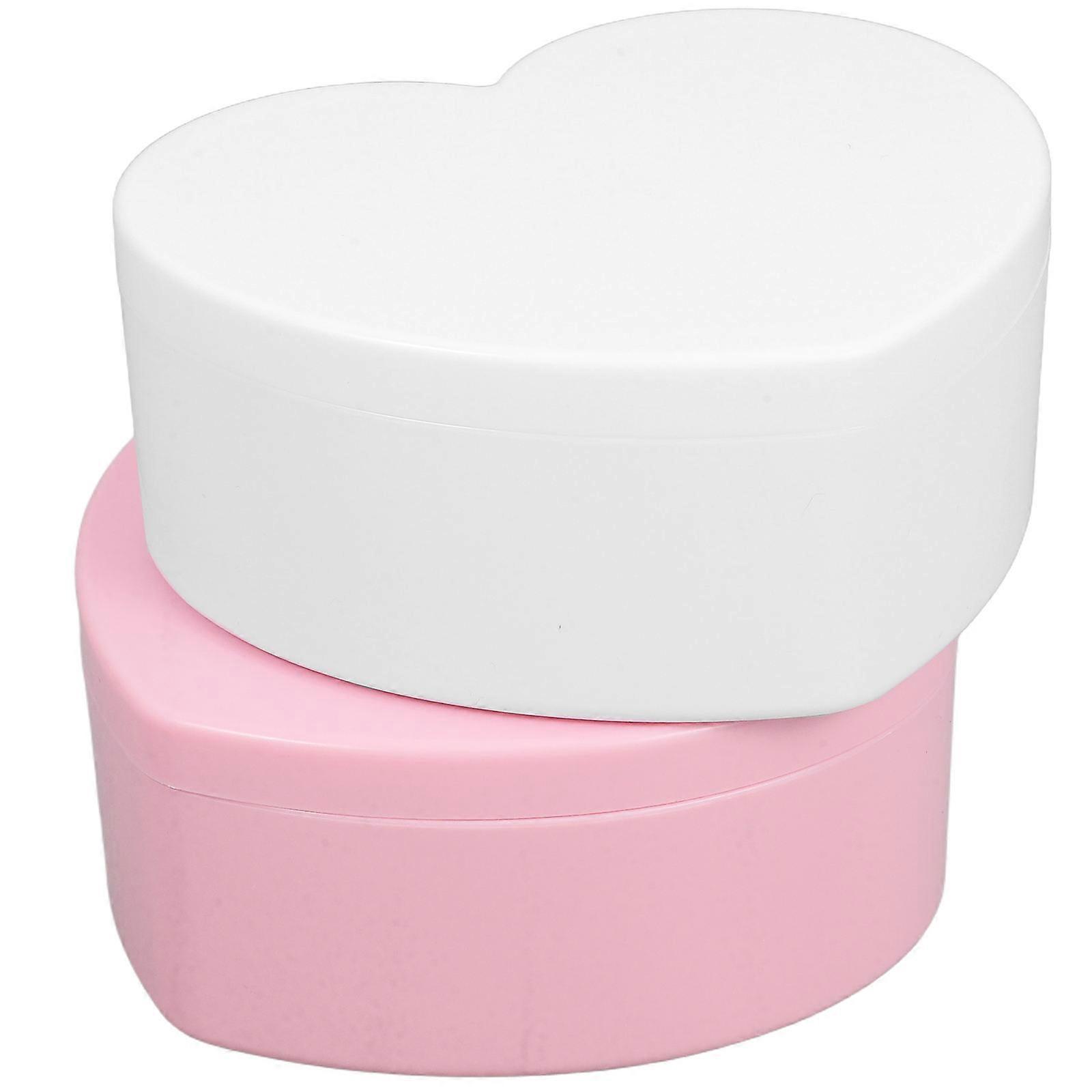 Plastic Heart Jewelry Box for Storage 8Pcs Compact Dual-Layer Case