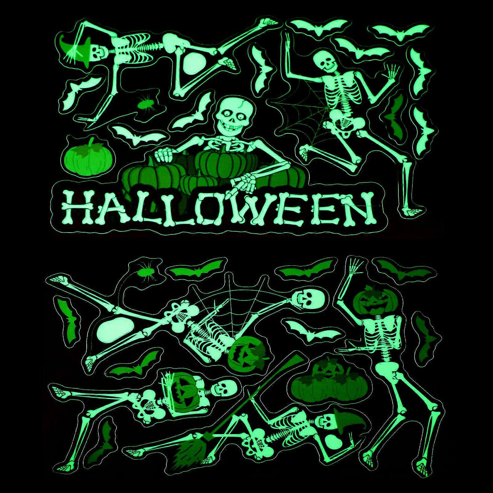 Glow In The Dark Sticker 5Set For Halloween Wall Decoration Easy To Apply Rectangular 20x30x0.1cm