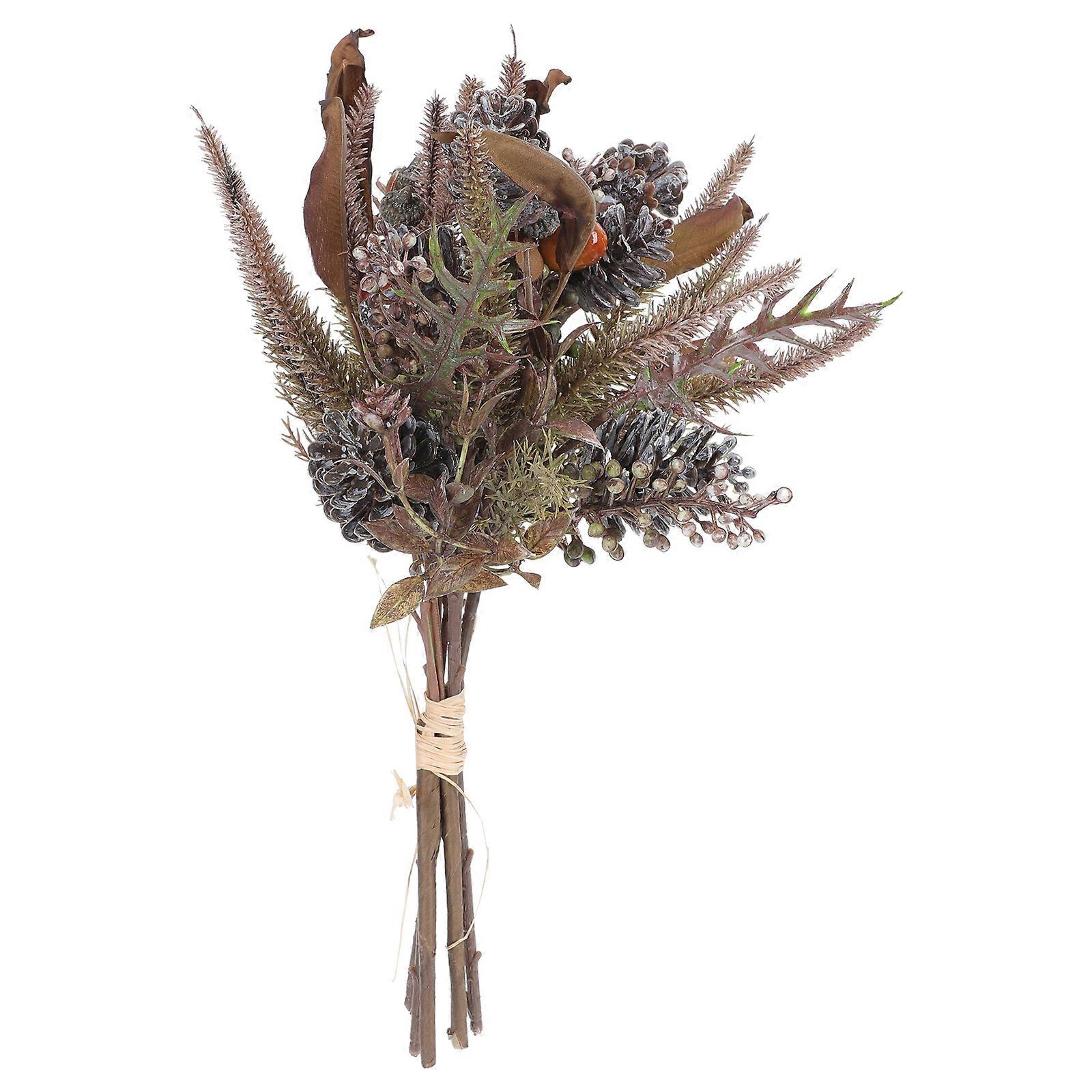 Xmas Tree Decor Berry Branch for Home 1Pcs Artificial Pine Cone Bouquet