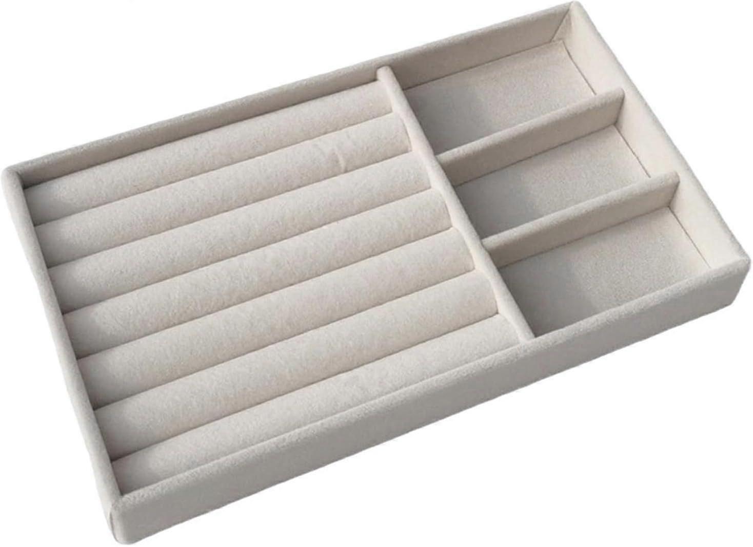Multipurpose Jewelry Tray Organizer Drawer Inserts Container Flocking Cloth Large Capacity
