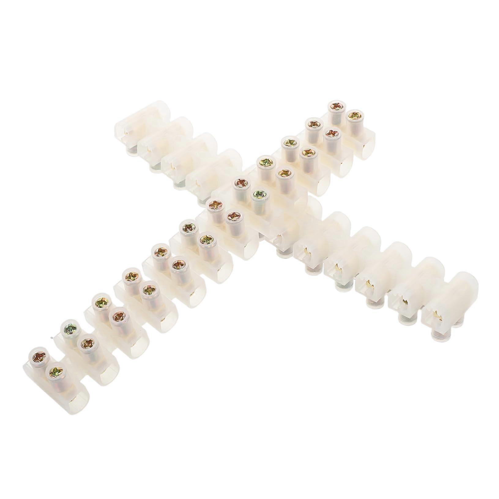 Terminal Block Strip Dual Row 2Pack Quick Wiring Screw Type Connectors Automotive Industrial Use