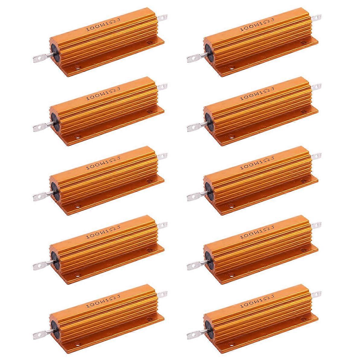 Gold Aluminum Clad Power Resistor Resistance 100W, 1 Ohm 1R