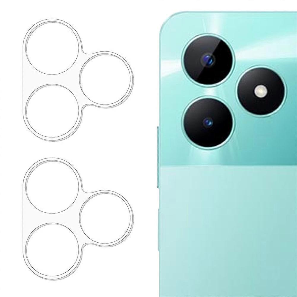 2Pcs 3D Arc Edge Lens Film Compatible For Realme C53 (India) / C51 Tempered Glass Phone Rear Lens Protector