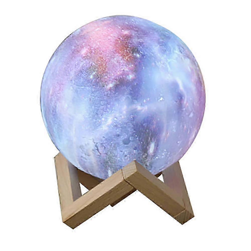 15cm 3D Printing Moon Lamp: Creative, Colorful & Dimmable with Bluetooth Speaker & USB Charging - Ideal Bedside Atmosphere Lamp