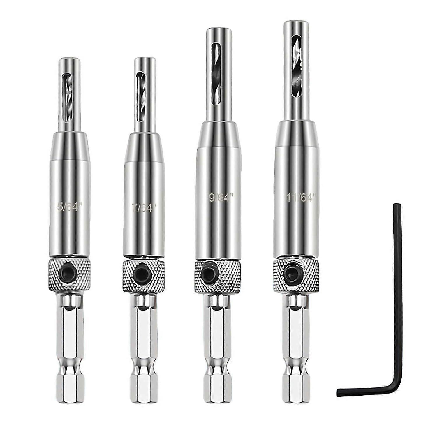 Hinge Drill Bit Self Centring 4 PCS Self Centering Drill Bit Centre Drill Bits Hinge Drill Bit Drill Guide Pilot Hole Drill Bits Pilot Drill Bits for 