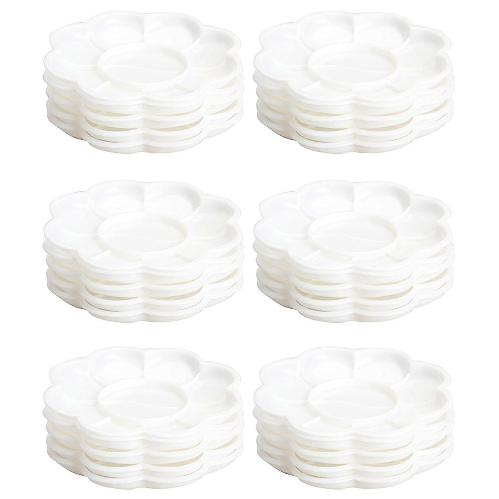 30Pcs Plastic Nail Art Paint Color Mixing Palette Plate Disk Essential Tool