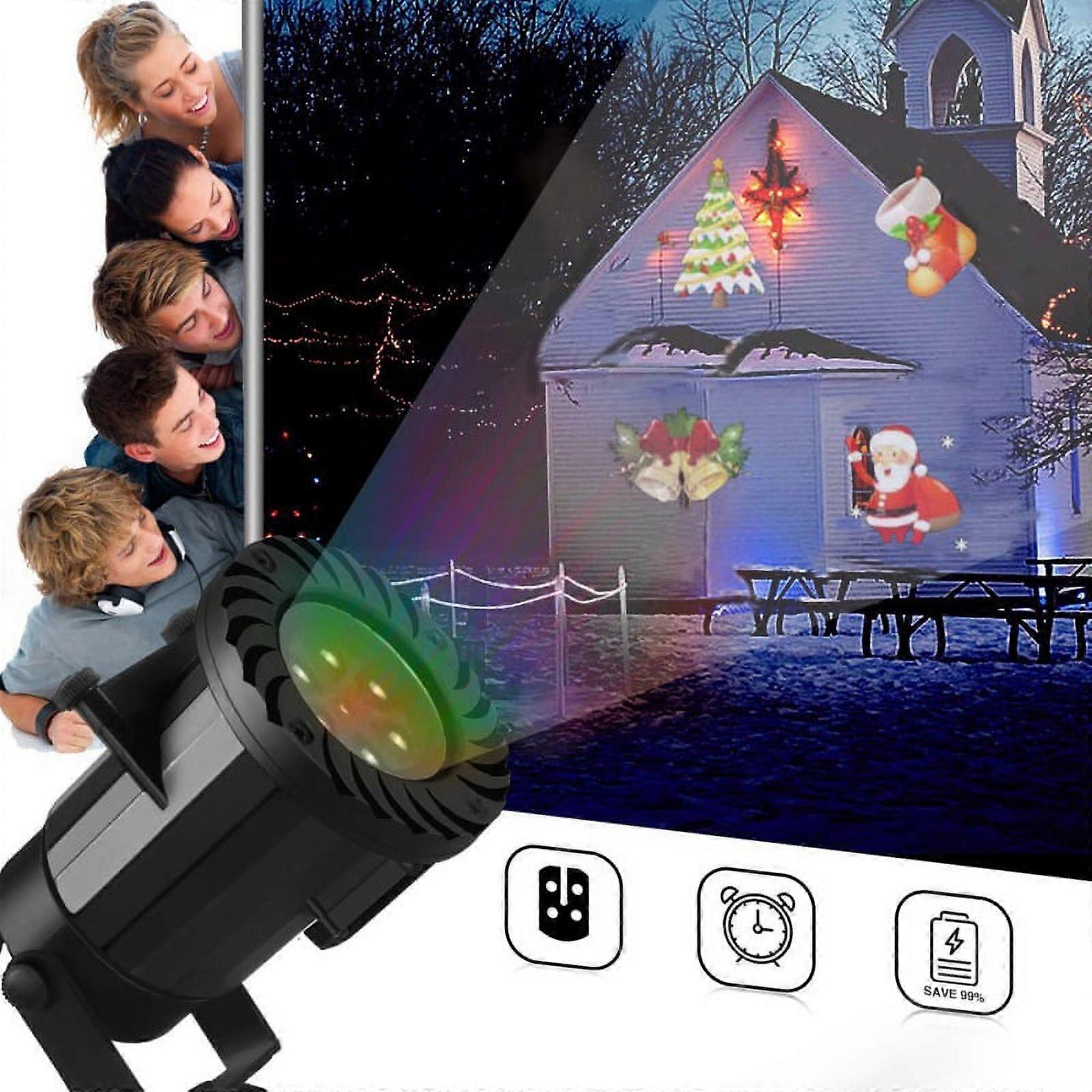 Pretty Comy Christmas Projector Lights Outdoor, compatible with 15 Slides, Remote Control, Waterproof LED Moving Patterns for Indoor & Outdoor Decor