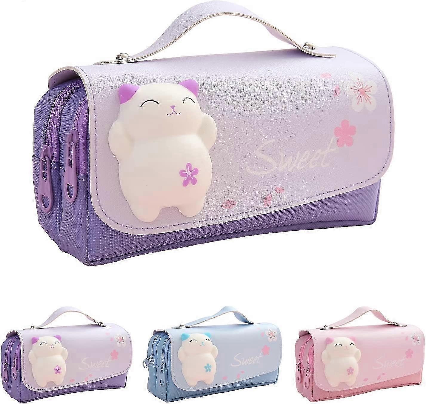 Pencil Case with Multiple Compartments,Purple 25-26s