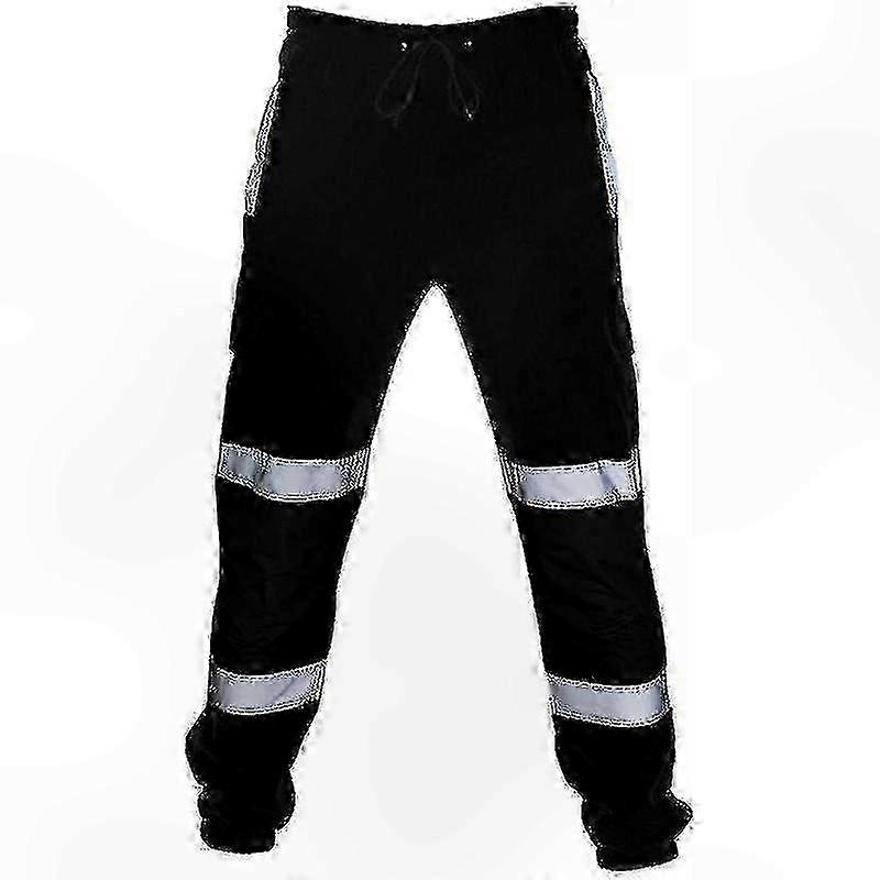 Reflective Safety Work Pants for Adults with Elastic Waist and High Visibility Details