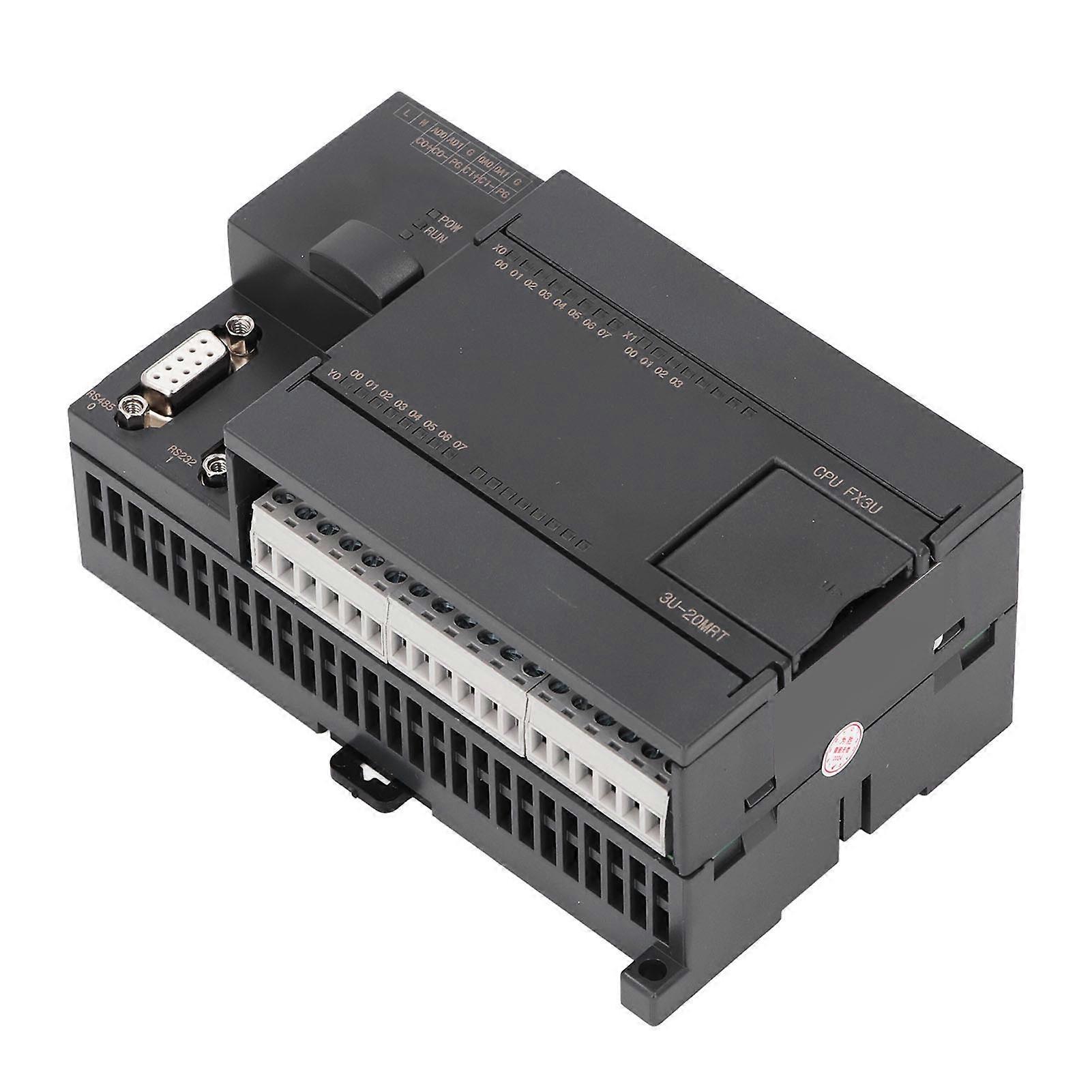 PLC Control Board 12 in 8 Out 2 Way 60K Counting Industrial Programmable Controller with 232 485 Port and Clock DC24V 