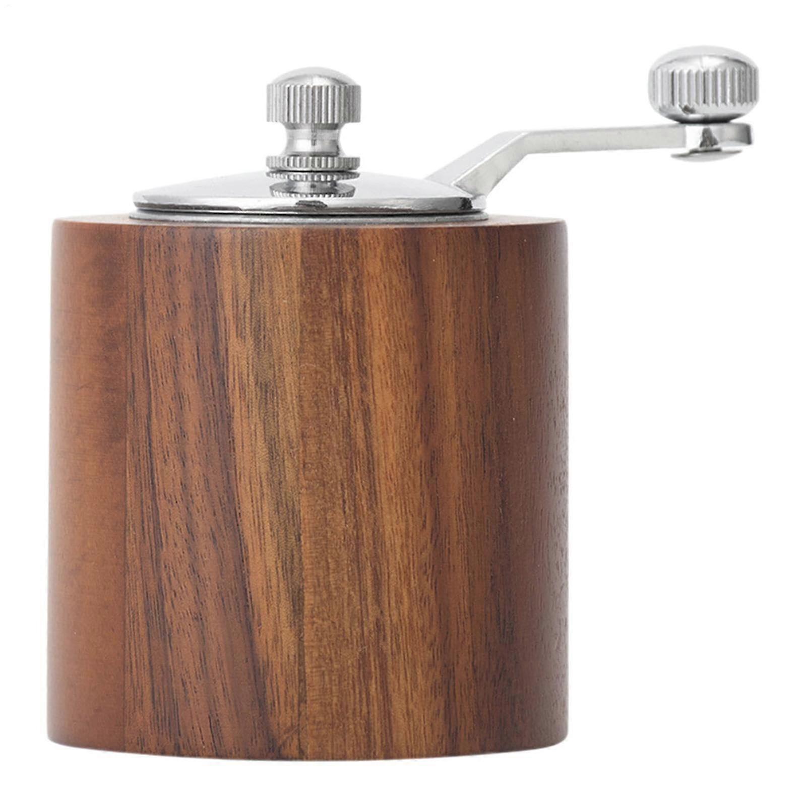 Manual Pepper Mill With Crank Handle Adjustable Grind Wooden Mill For Salt Sesame Cumin Coffee Beans Portable