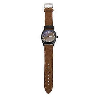 Men Quartz Watch Fashion Casual PU Leather Strap Round Face Mineral Glass Easy Reading Analog Watch for Indoor Outdoor Activities Brown