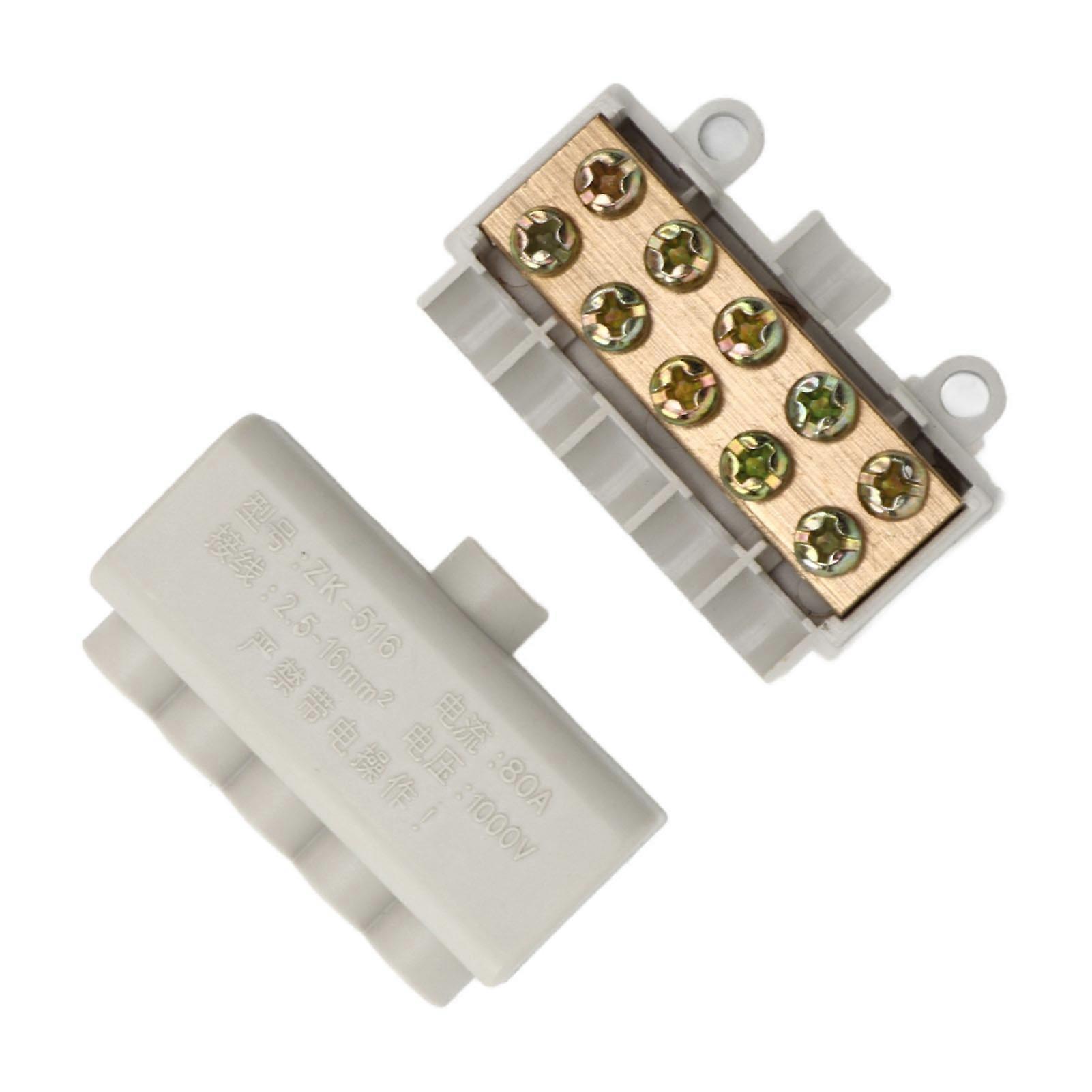 Splitter Wire Connector 1 in 4 Out High Power Brass Conductor Quick Wiring Terminal Block 80A 1000V 4pcs