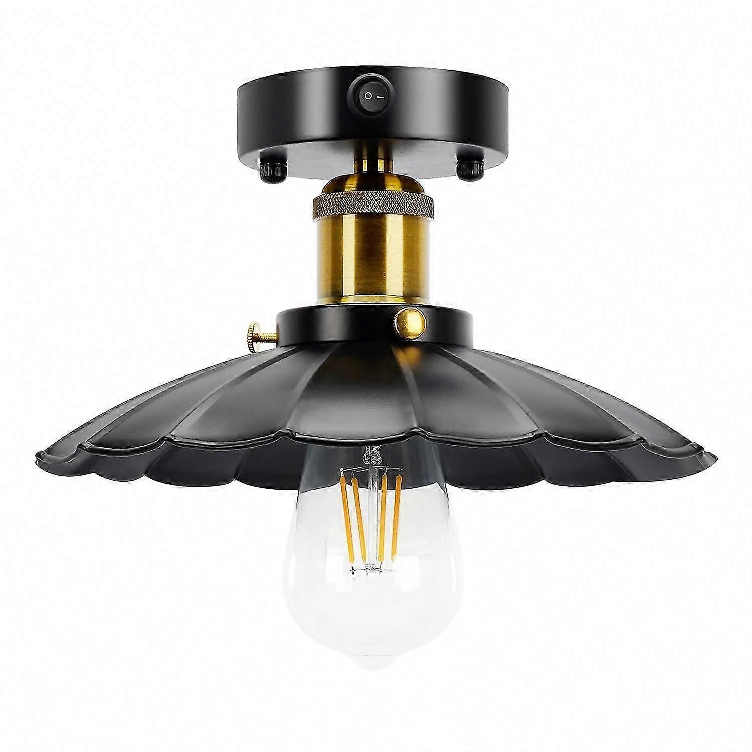 12V RV Vintage Ceiling Light with On/Off Switch, 3000K 12 Volt Camper Light (1E26 Bulb Included)