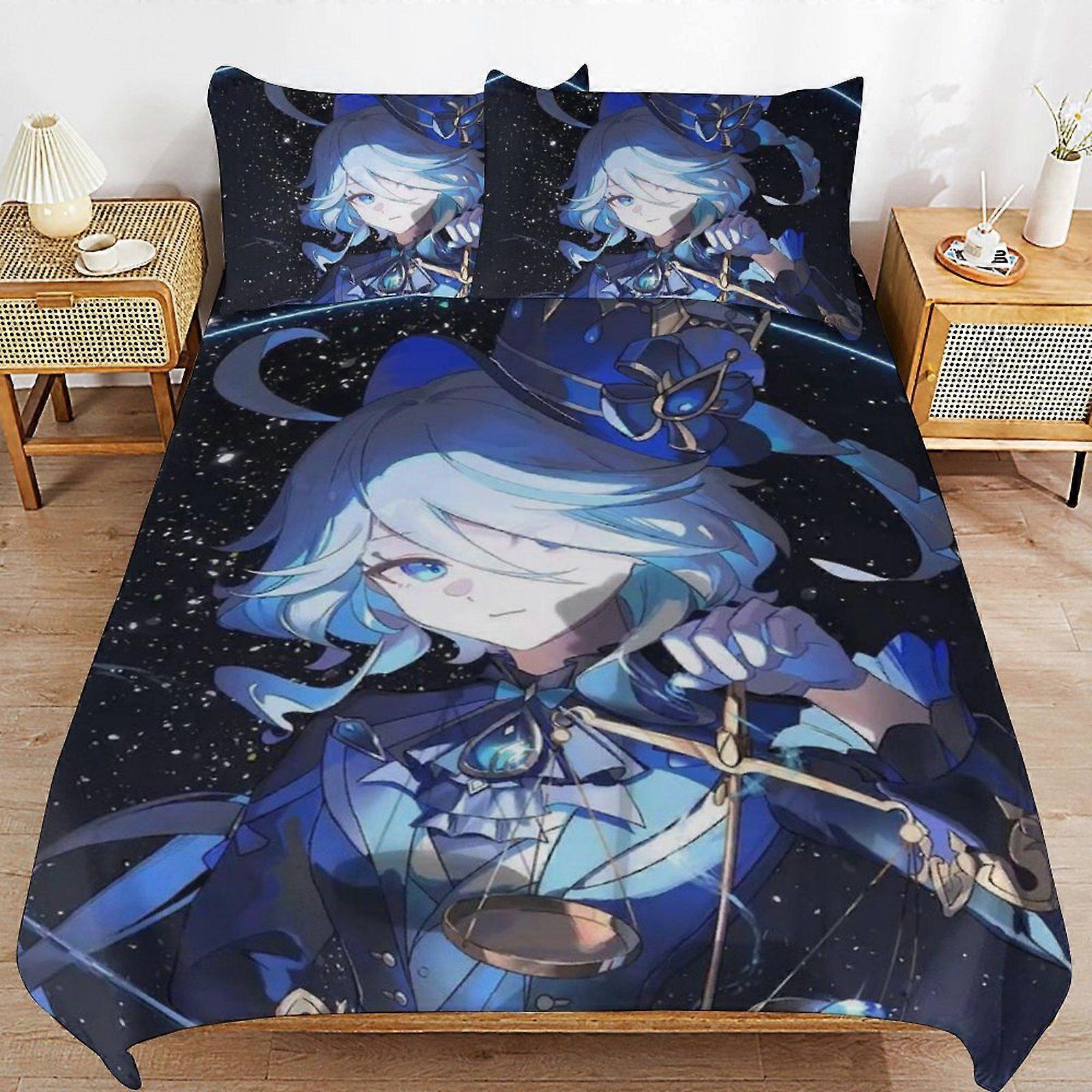 A430 GENSHIN IMPACT Daily Sleeping Comfort Smooth Surface Zipper Secure Fit Duvet Cover Sets for Home Use N430