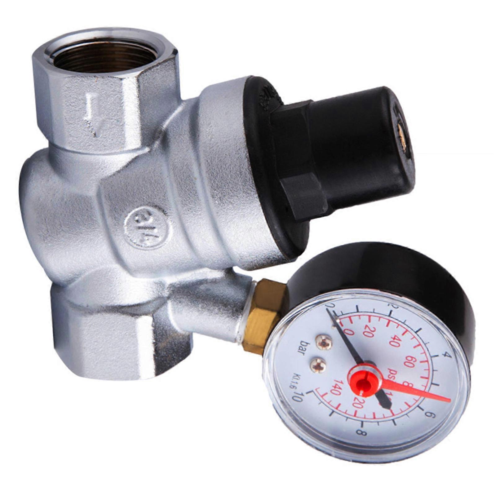 Régulateur de pression d'eau en laiton robuste DN15 DN20 avec manomètre, usage industriel et domestique, multicolore.