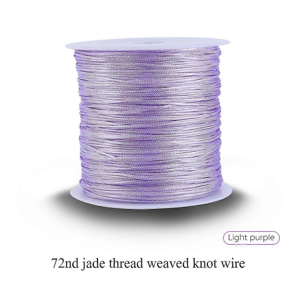 100M x 0.8mm Nylon Chinese Knot Cord Rattail Macrame Shamballa Thread String Light Purple