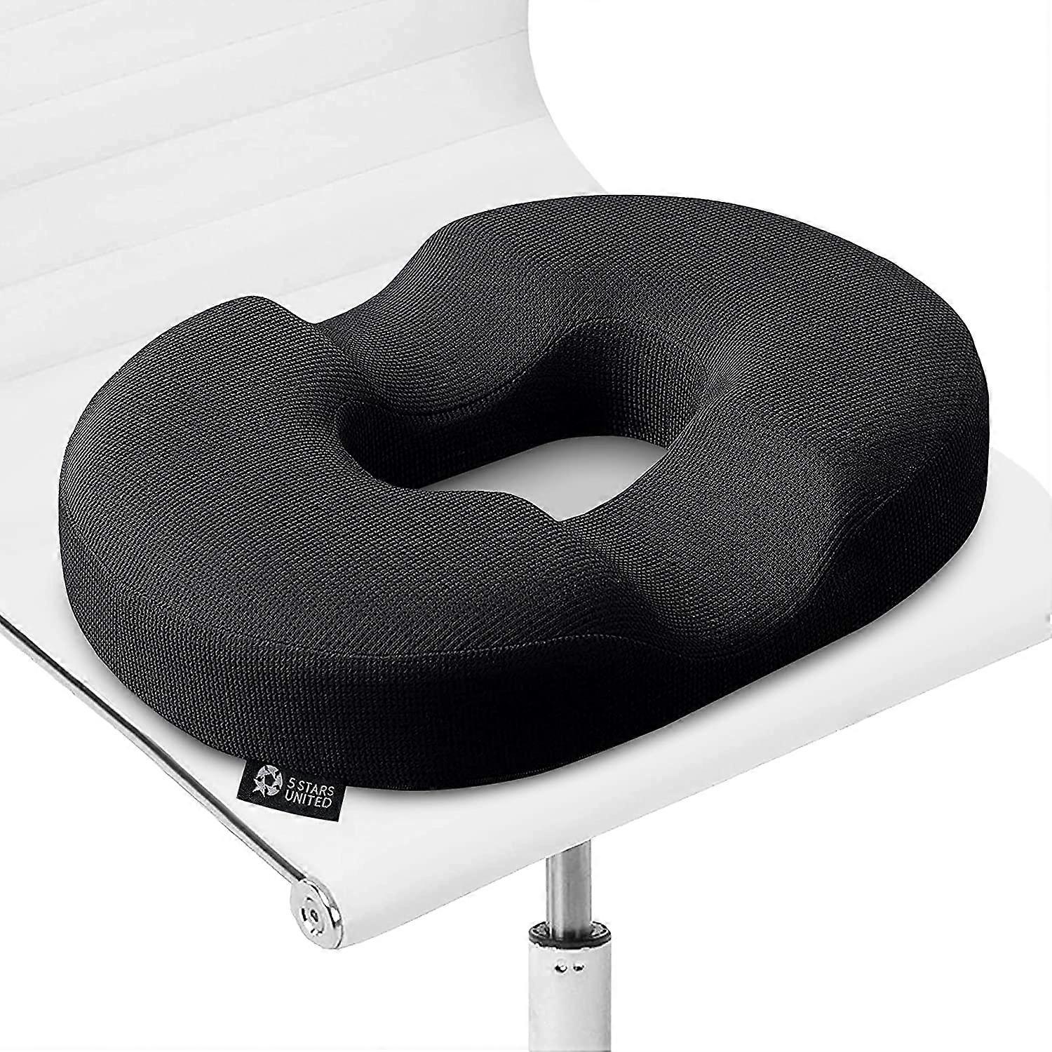 Donut Cushion for Hemorrhoids, 100% Memory Foam Cushions with Non-Slip Bottom, Firm Orthopedic Seat, Tailbone Pain Pressure Relief