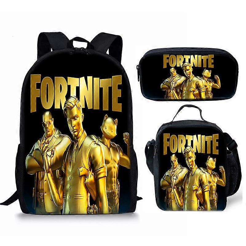 Fortnite Backpack, Large Capacity Three-piece Set , Student School Bag