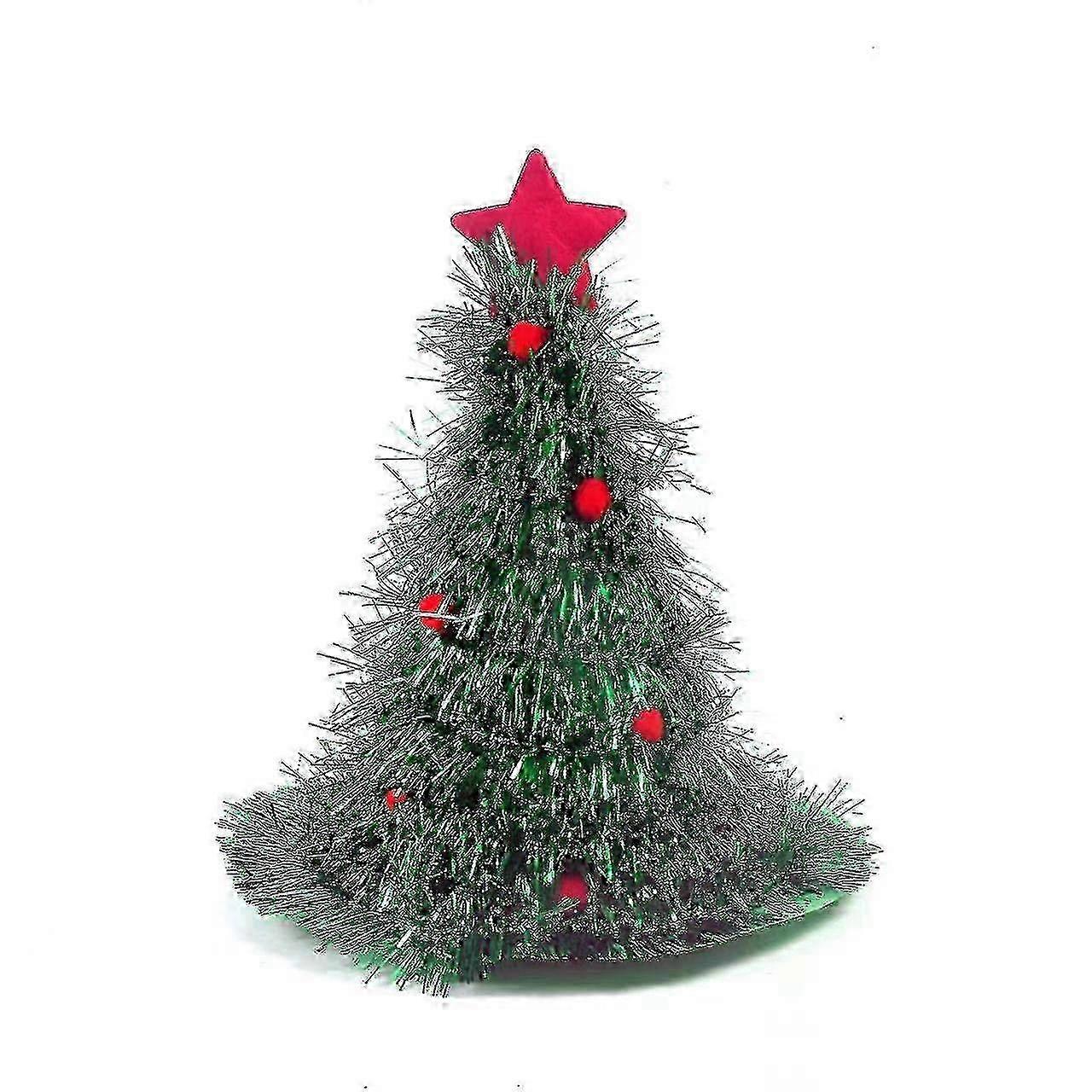 Illuminated Santa Hat with Tree Shape Lights for Christmas Parties