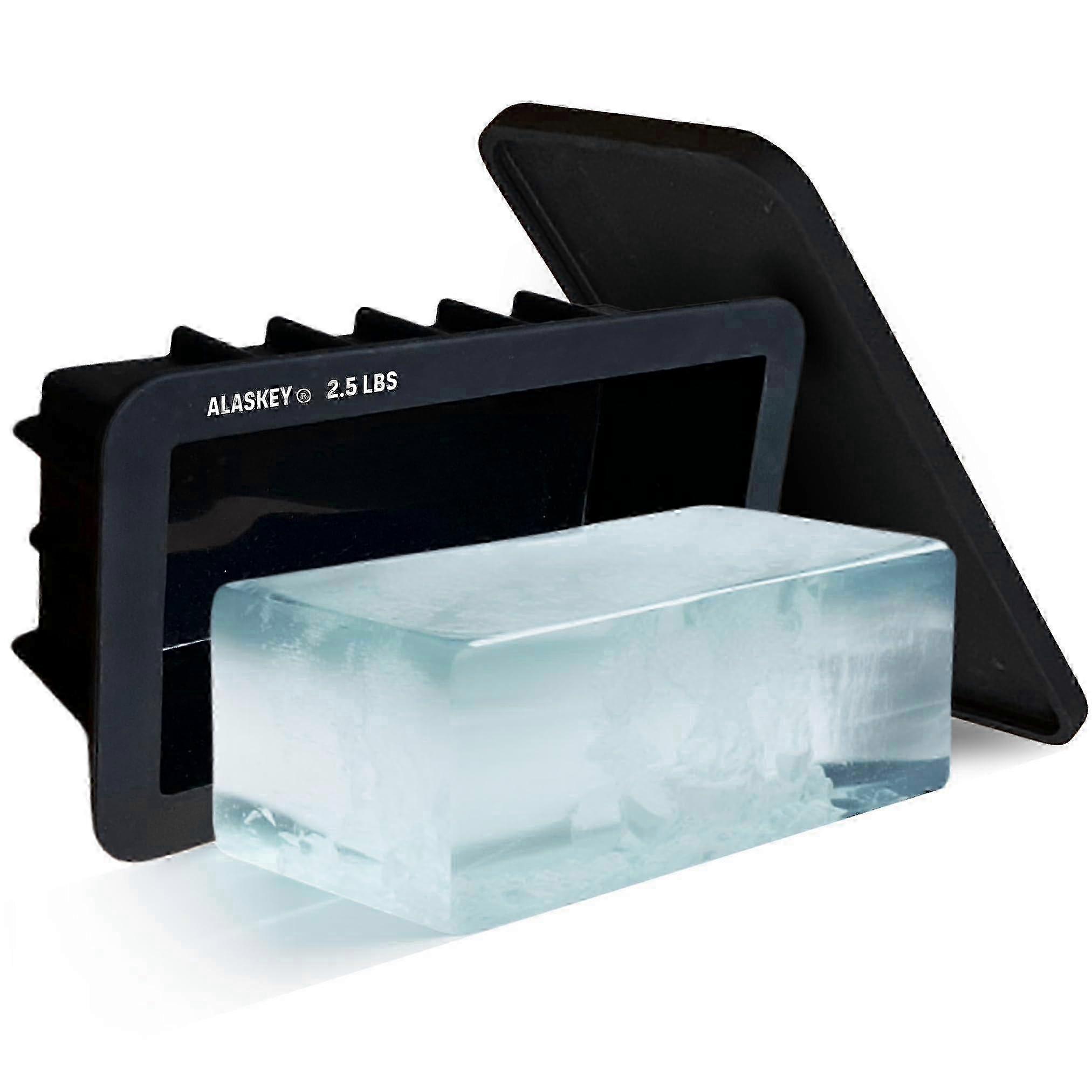 Extra large ice block mold with lid 2.5 lbs professional silicone mold for giant ice cubes ice baths and coolers