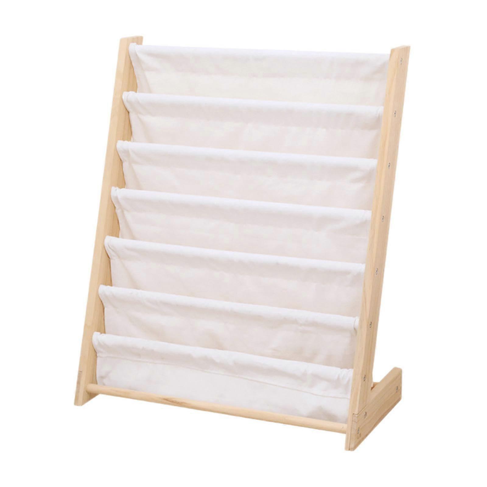 Wooden Kids Bookshelf Organizer with Display Rack and Coloring Book Holder for Toddler Room 64x30x79cm