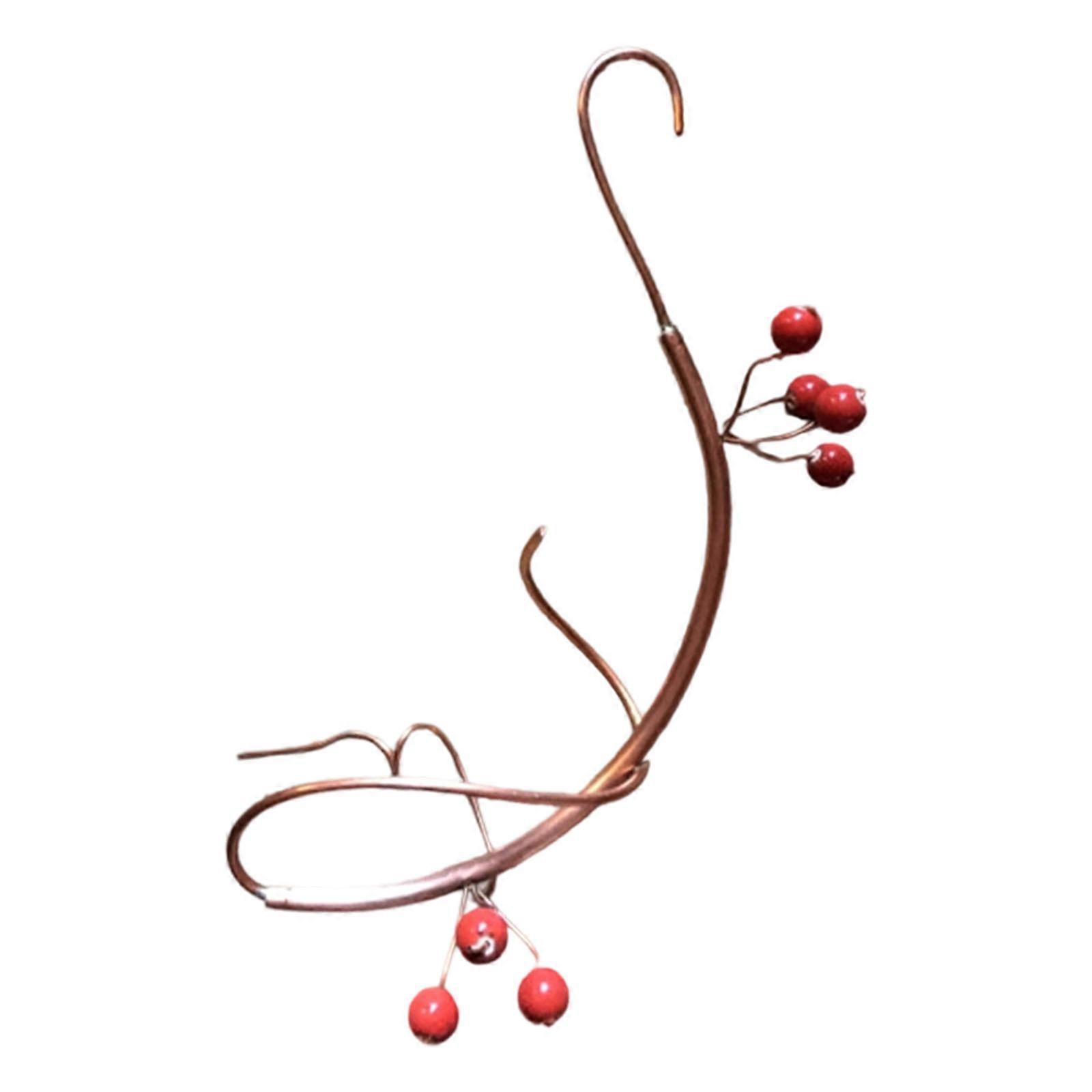 Artistic Butterfly Feeder Handmade Metal Structure Resembles Banana Attracts Butterflies Birds With Bright Red Berries Multicolor