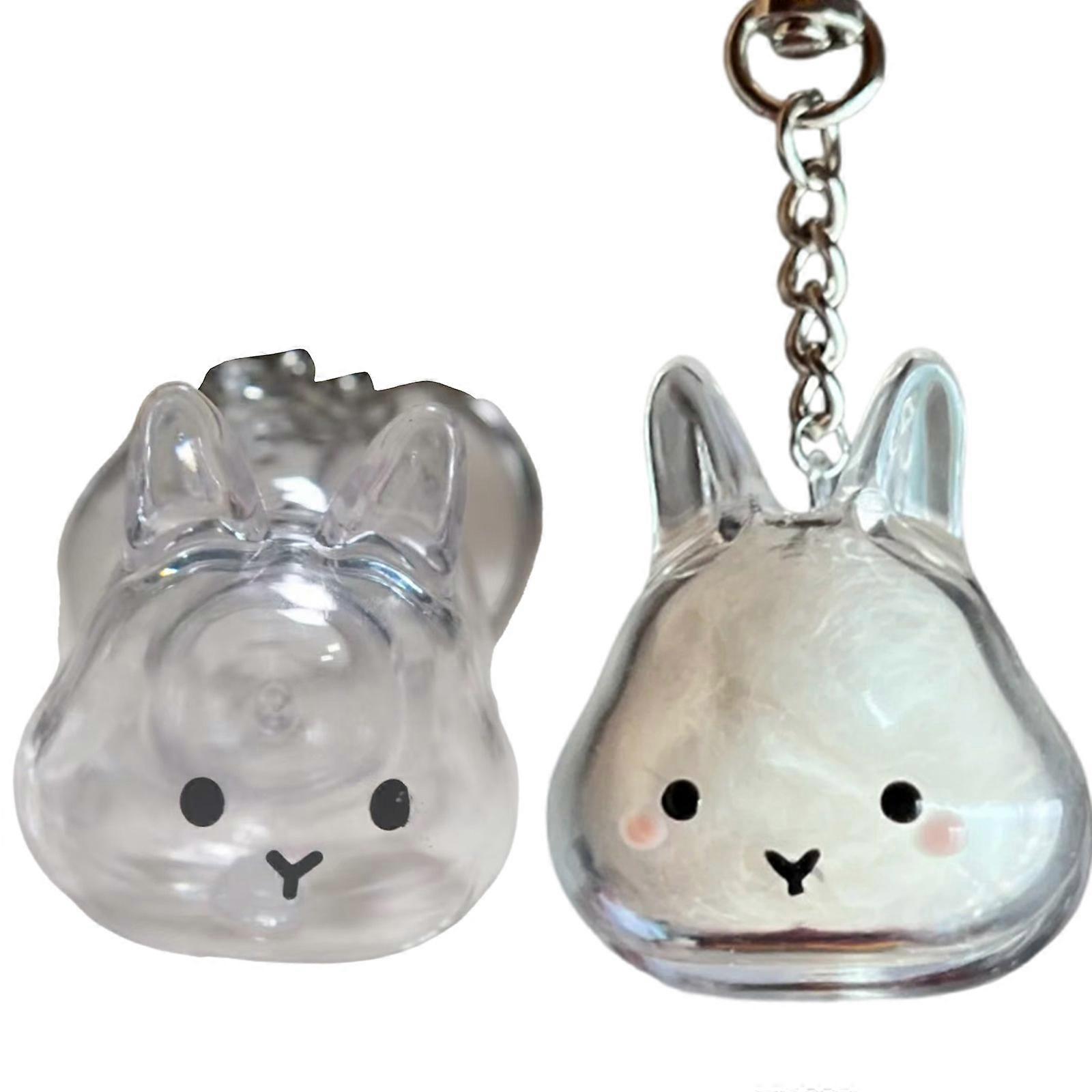 Lightweight Key Holder Transparency Designs Adorned With Soft Faux Furs Charm Pet Hair Storage Keychain Box Multicolor