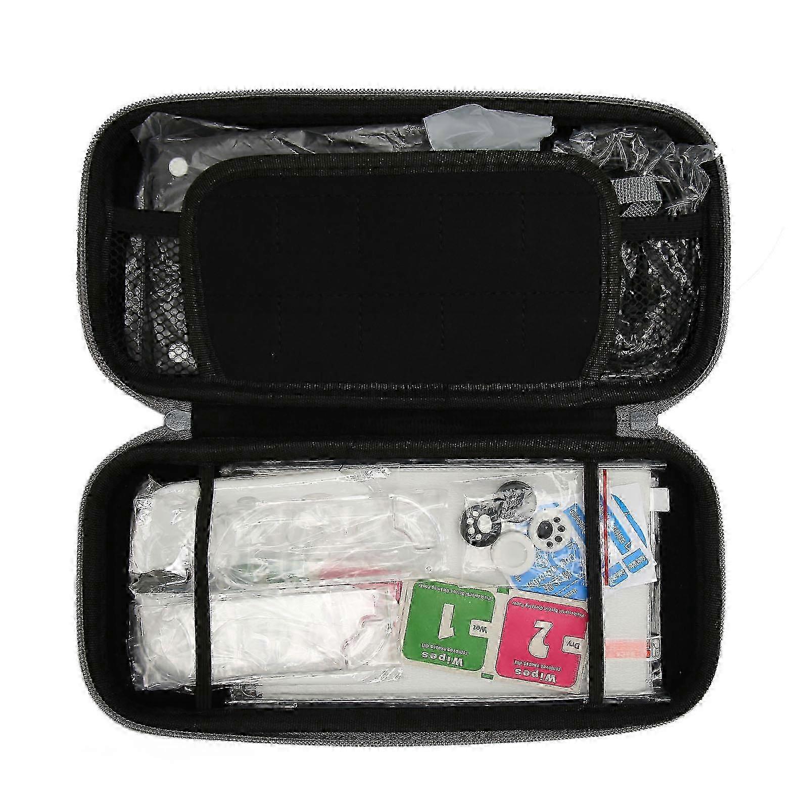 Game Console Accessory Bundle Kit Console Tempered Glass Film Thumb Grips Protective Case Storage Bag Set for Switch OLED