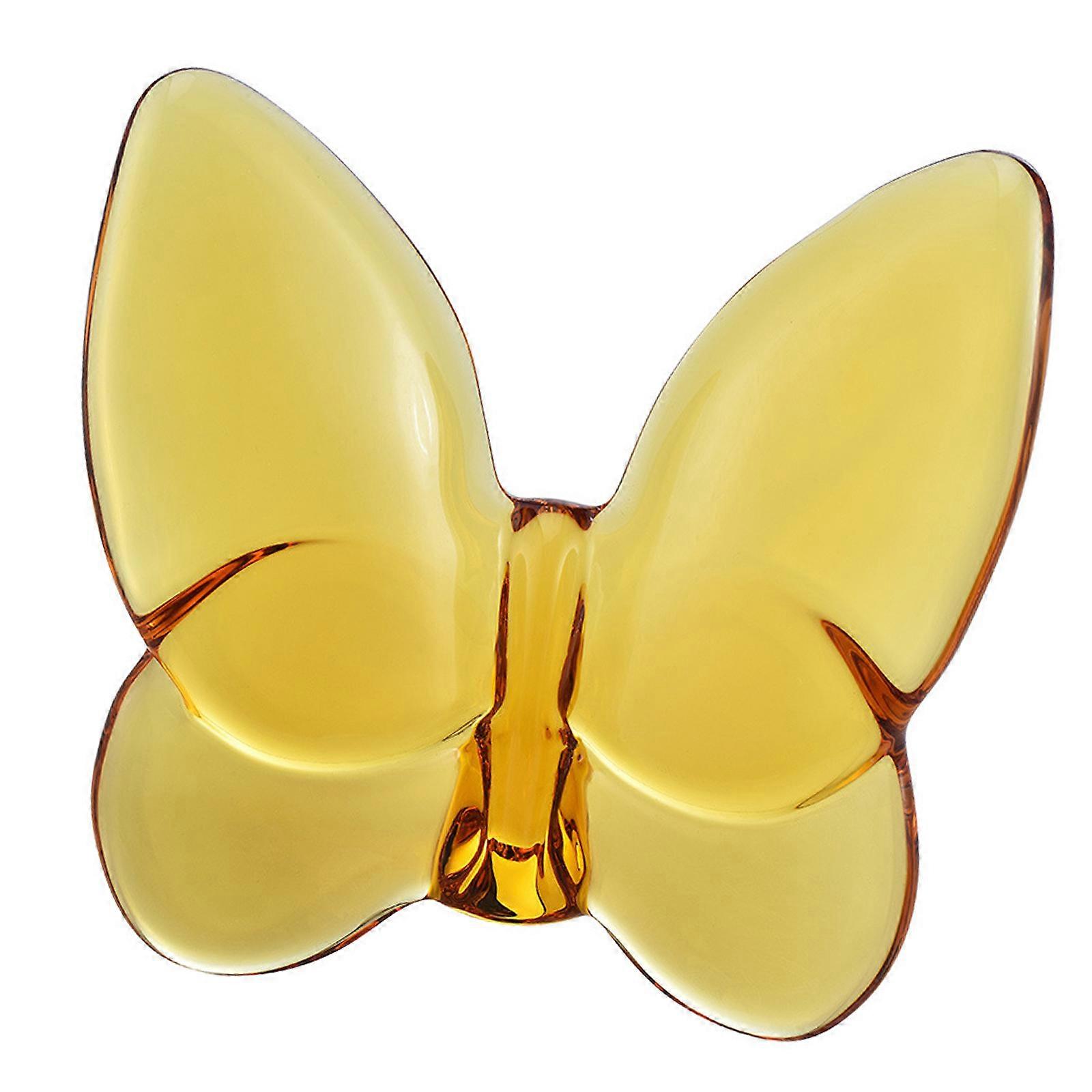 Sophisticated Crystal Butterfly Display Lucky Butterfly, Captivating Light Reflection for Art Enthusiasts Lover  Yellow