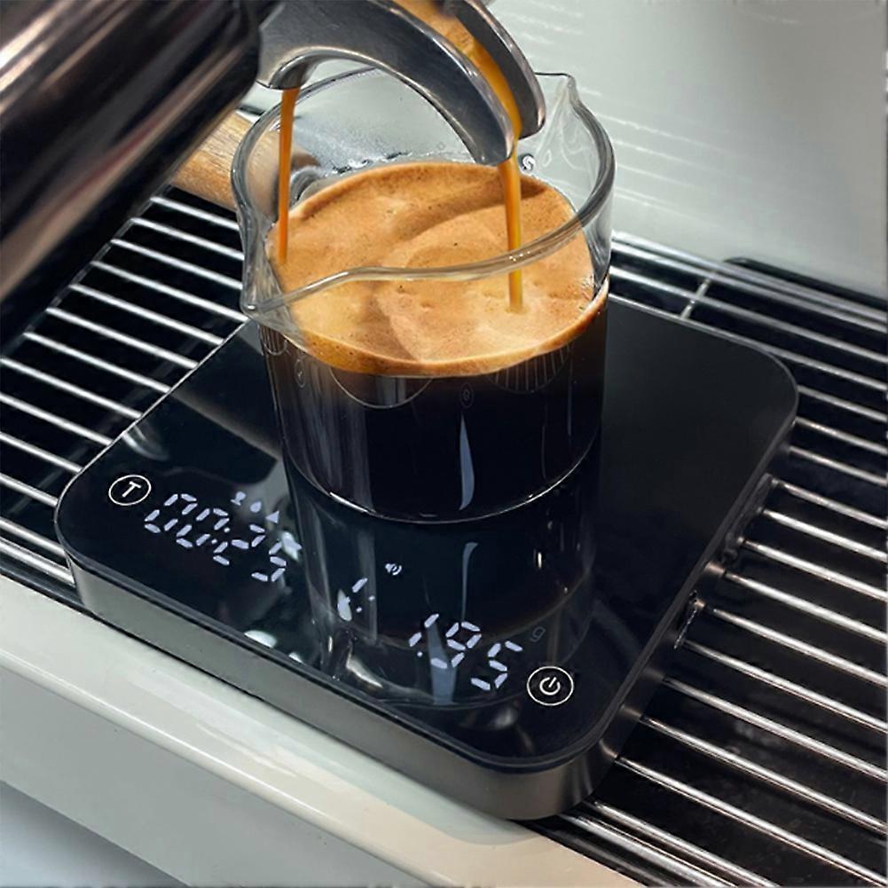 Coffee Scale , 0.1g Graduation, Portable Pocket Scale Multi-Function Timing Kitchen Scale Black