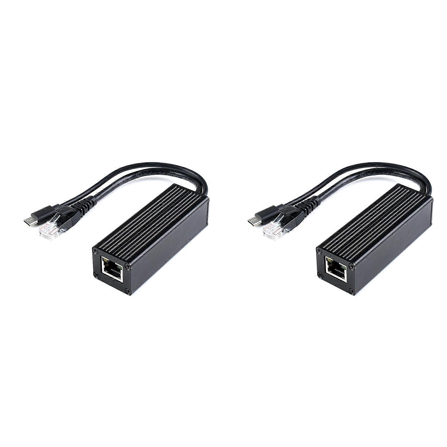 2X Waveshare PoE Splitter Industrial Gigabit Type-C Interface Power Supply Imported MPS Control Chip Solution Splitter