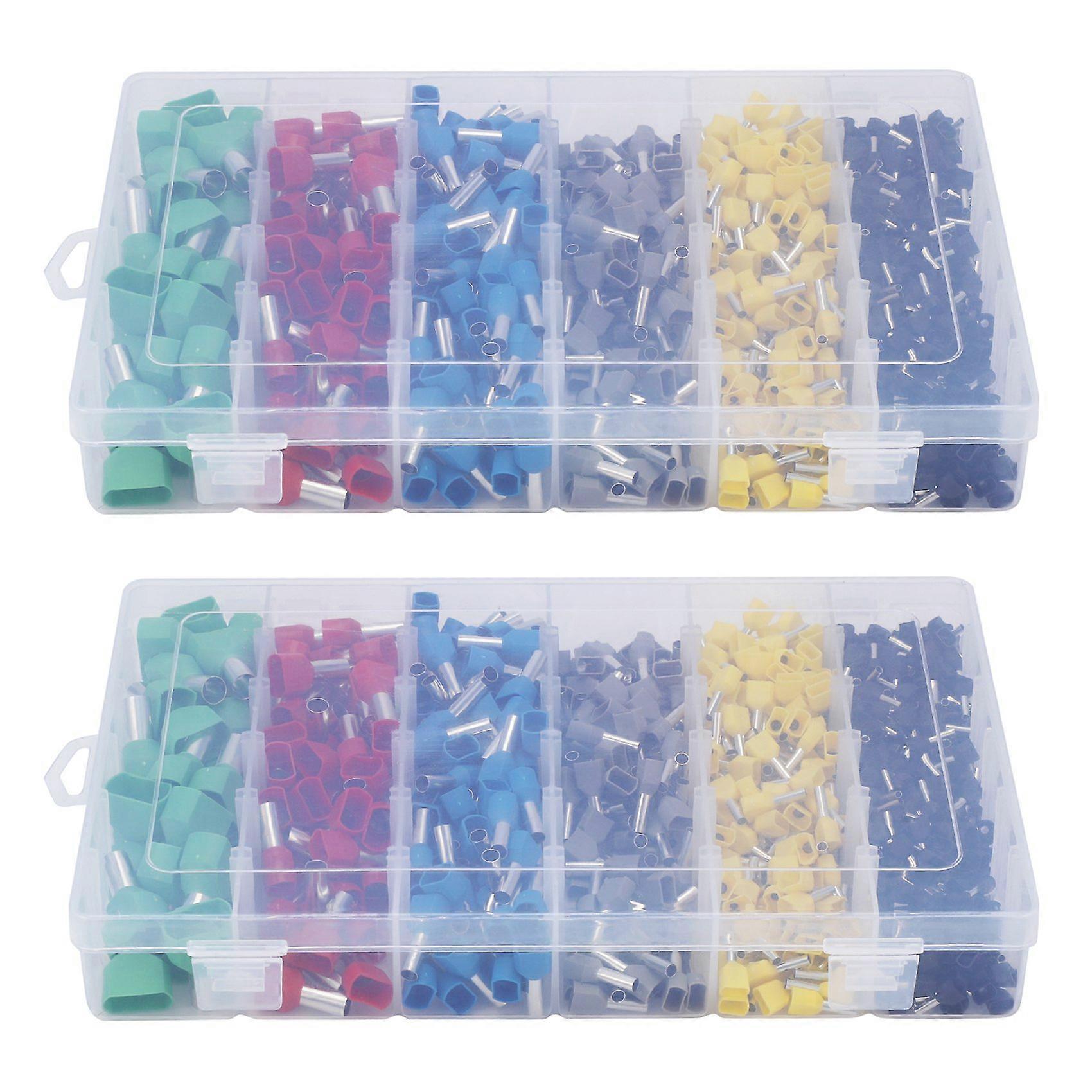 1560Pcs Dual Bootlace Ferrule Teminator Kit Elektrische Crimp Dual Entry Cord End Wire Terminal Conne