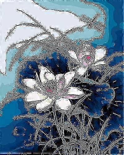 w Diy Paint By Numbers Kit For Adults - Lotus Flowers | Paint By Number Kit On Canvas