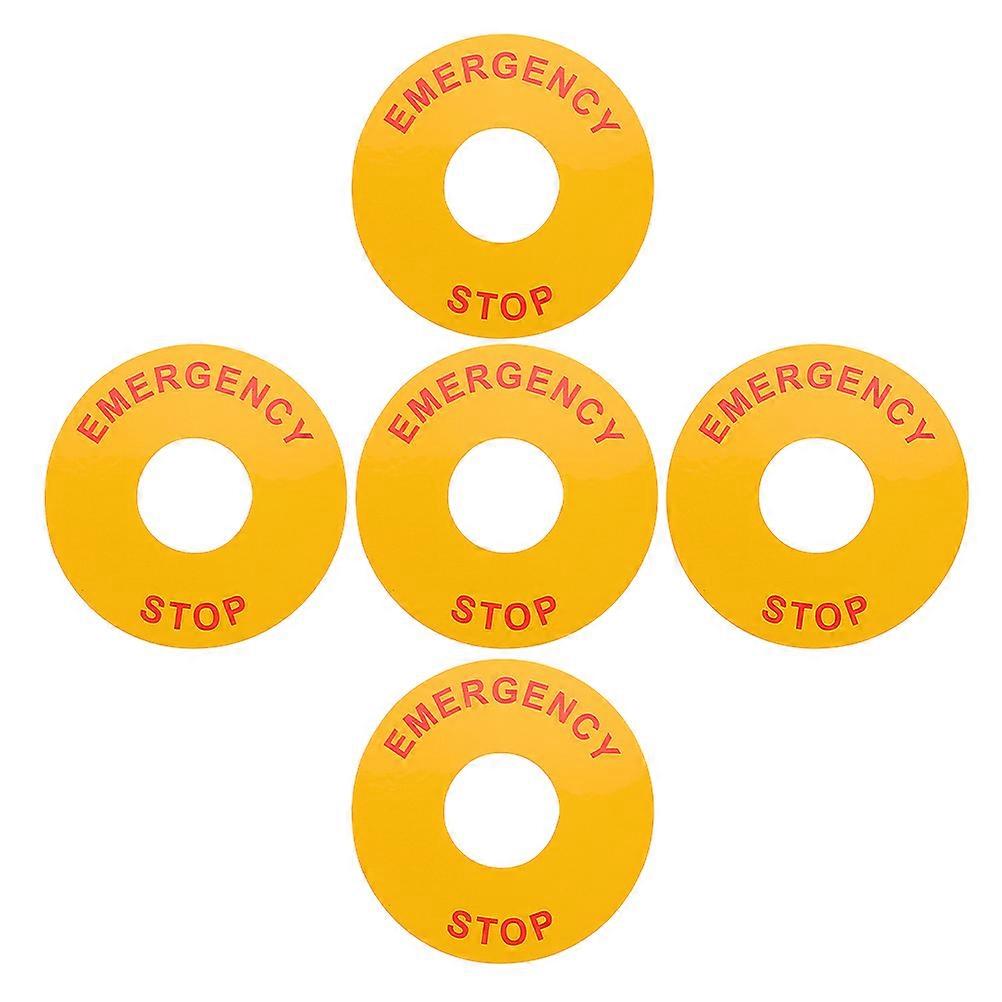 Electrical Emergency Stop Signs for Warning 5Pcs Durable Safety Decal Labels