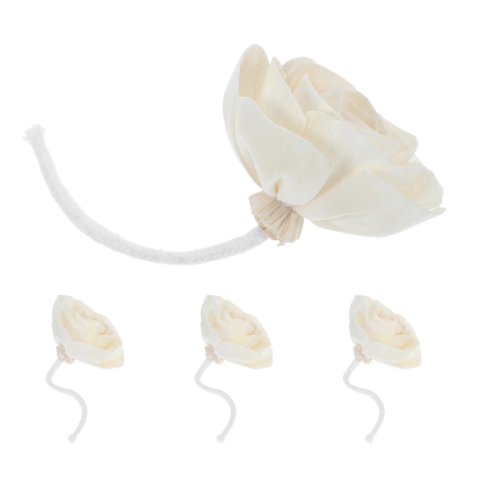 No Fire Aromatherapy Diffuser 4Pcs Floral Diffuser Stick Set Cotton Wick