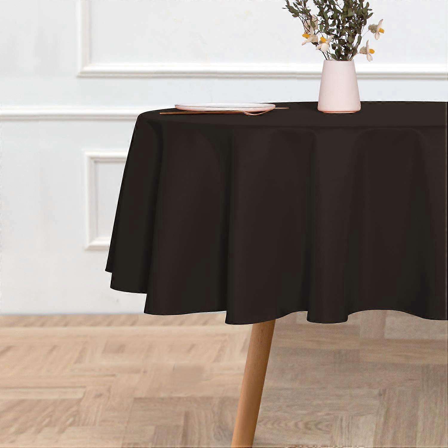 Toalha de mesa redonda preta de 90 polegadas, resistente a manchas e rugas - capa de mesa de poliéster lavável para mesa de jantar, buffets e camping.