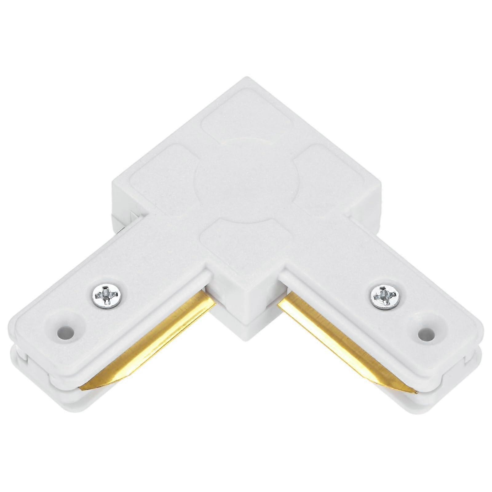 L Track Lighting Connector White, Single Circuit Corner Extension for Flexible Layout and Reliable Power