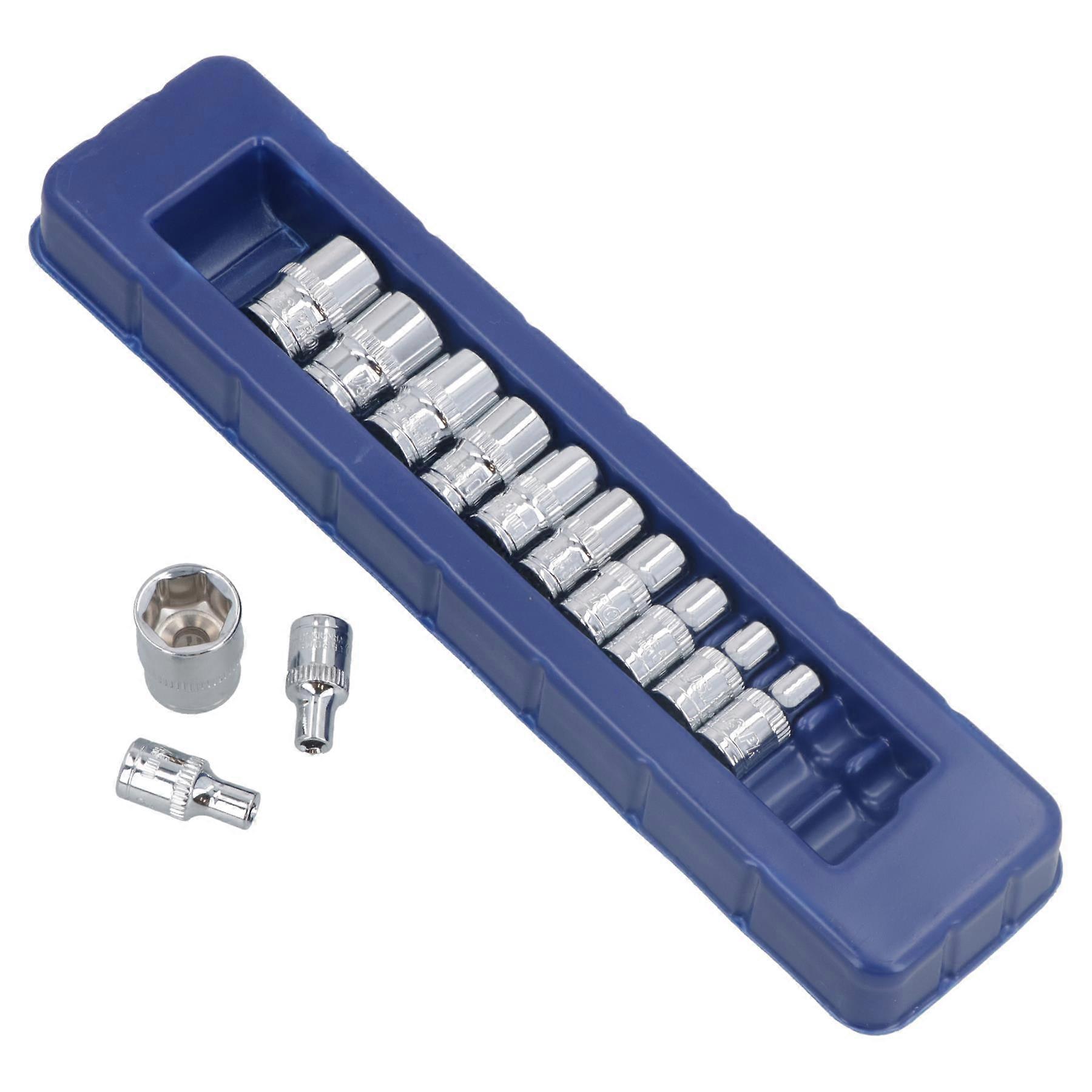 1/4" Drive Shallow Metric MM Sockets 6 Sided Single Hex 4mm - 14mm 13pc