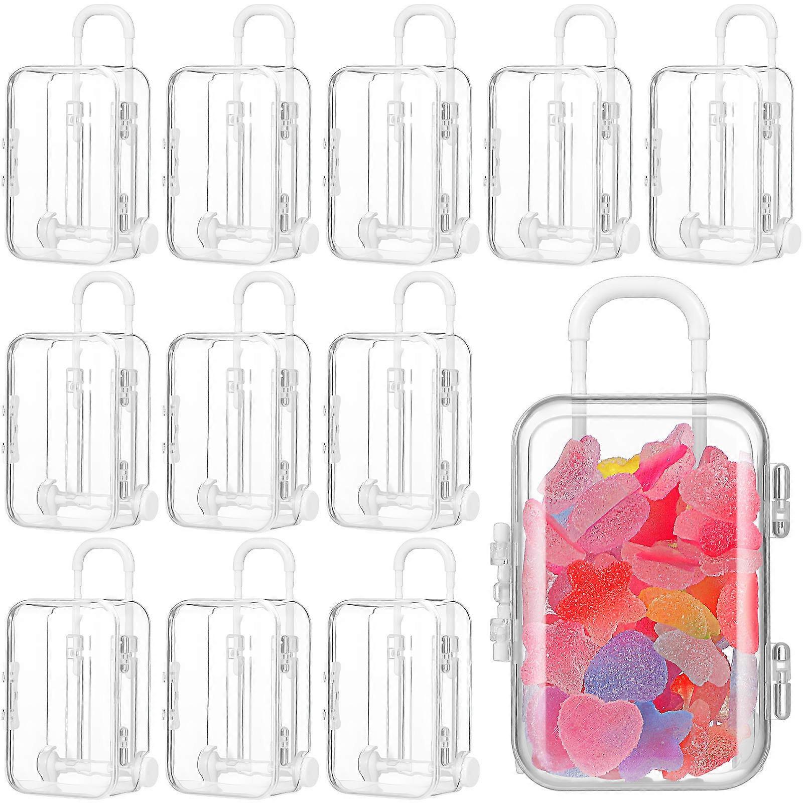 12pcs Suitcase Shaped Candy Boxes Mini Suitcase Gift Box for Wedding Party Decorations