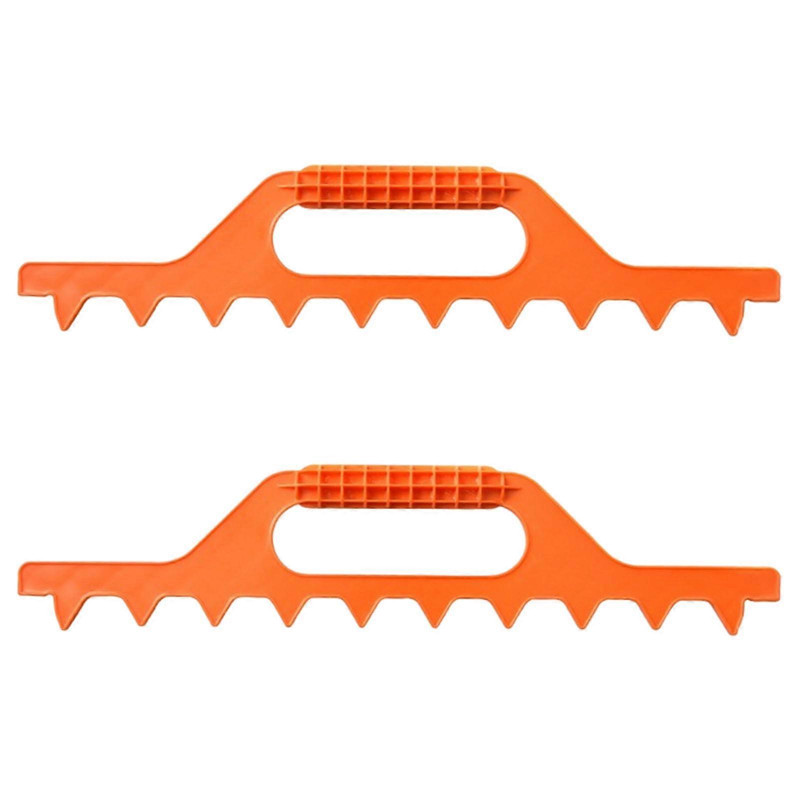 Pack of 2 Adjustable 9 Tine Garden Rake for Farming Gardening and Orchard Soil Leveling