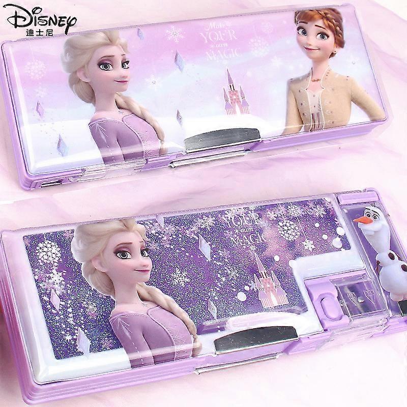 New Frozen Character Flow Sand Pencil Box With Sparkle Effect Perfect For Primary Students