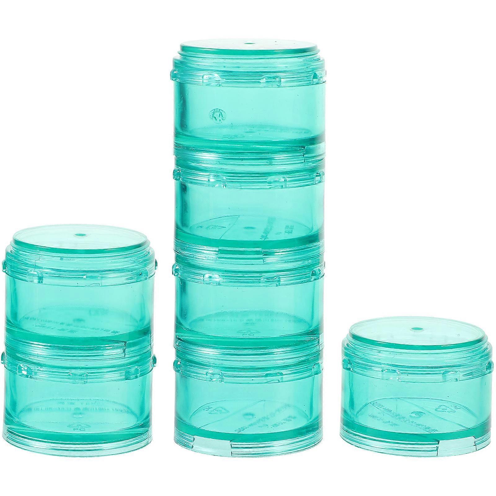 Weekly Organizer 7 Grids Pill Storage Box for Storage 5Sets Portable Green