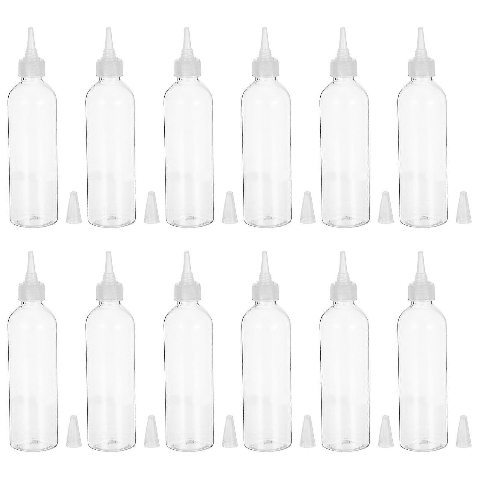Transparent Bottle Plastic Squeeze Bottle for Controlled Dispensing 12Pcs Set