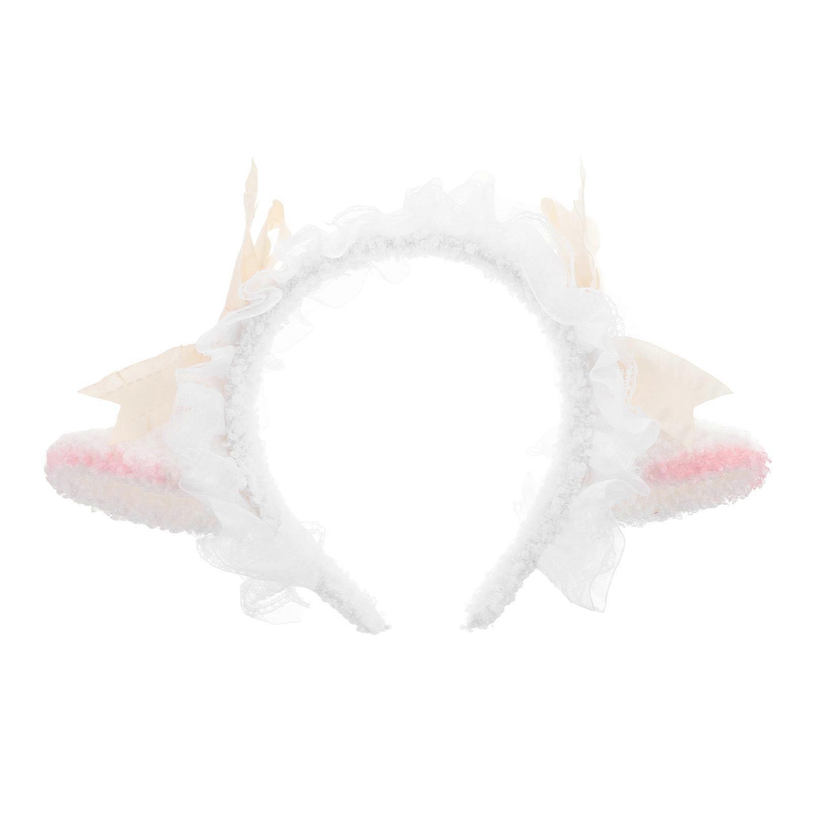 Plush Sheep Ear Headband for Decoration Versatile Use White One Piece