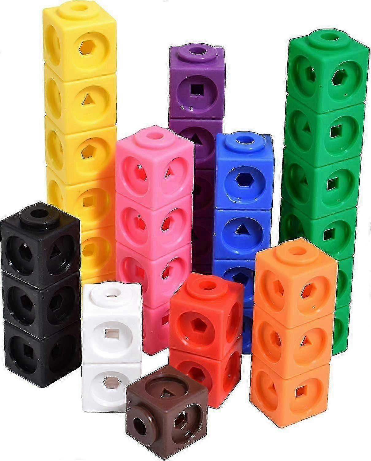 Matematikkmanipulerende sett med 100 lenkekuber for barn