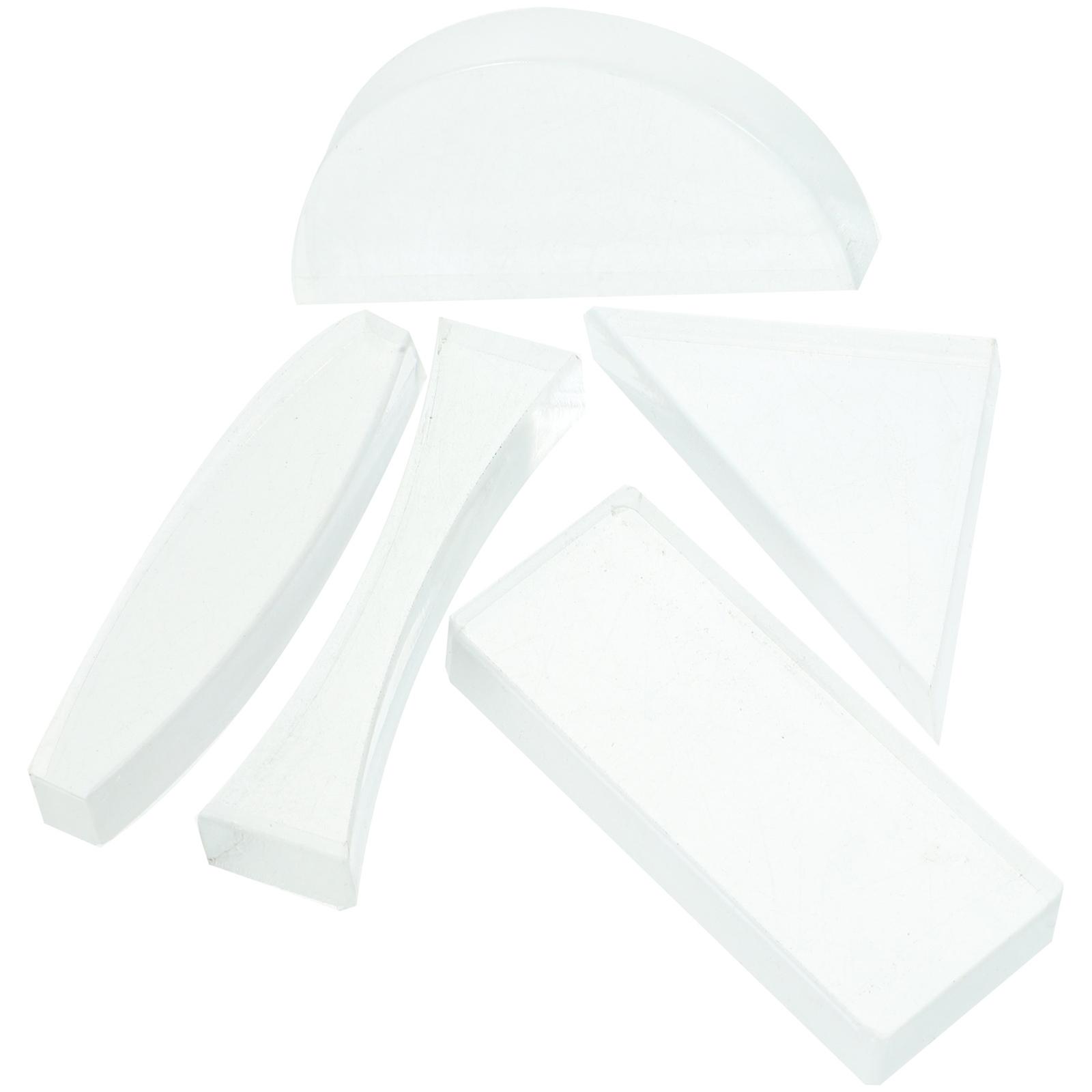 5pcs Lens Experiment, Optical Lens Set Optical Glass Lens Semicircular Triangular Rectangular Lens Physics Demonstration Tools Equipment For Students