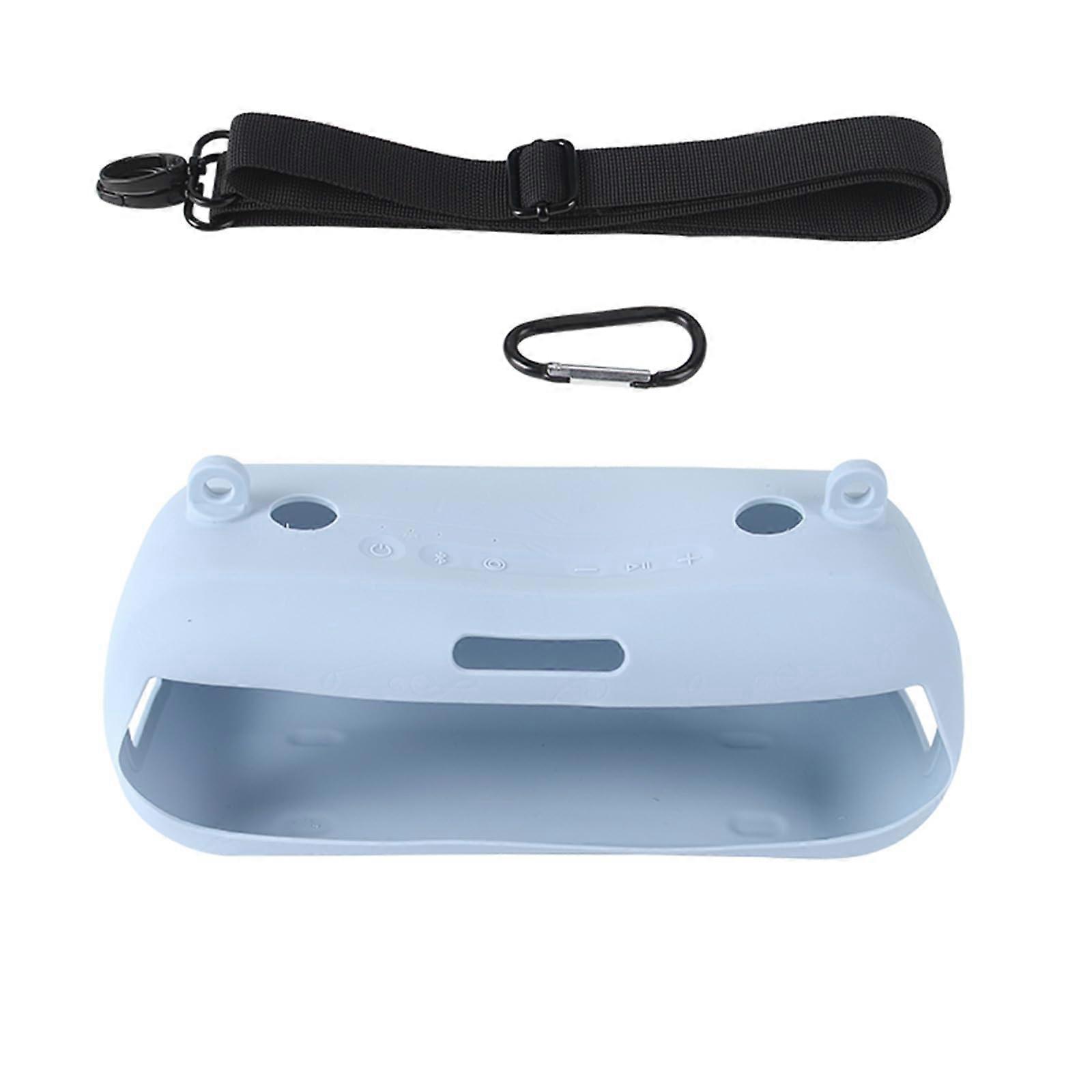 Portable Bluetooth Speaker Cover Blue Silicone Case Weatherproof Shockproof with Strap