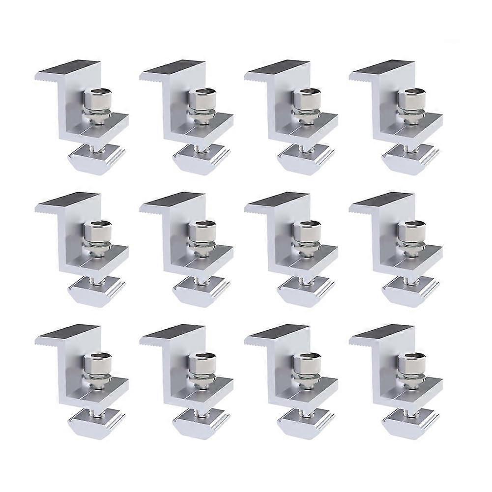 12Pcs Adjustable Solar Panel Mounting Brackets with Aluminum End Clamps for RV Roof Installations